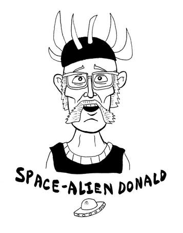 Space Alien Donald Illustration by Tommy Cannon